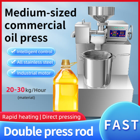 P30 Automatic intelligent operation of oil press stainless steel 24 hours continuous pressing capacity 20-30kg/h