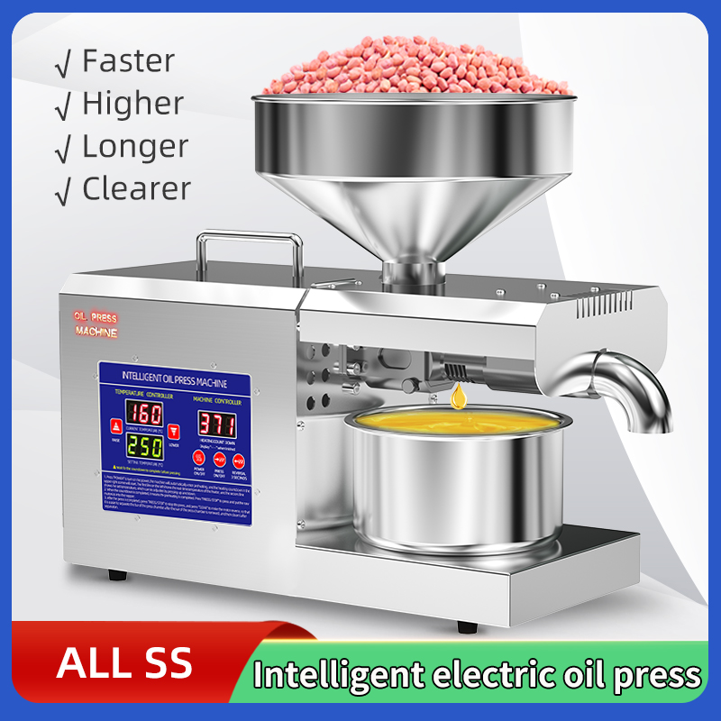 K39 commercial grade stainless steel super large intelligent electric oil press capacity of 6kg/h