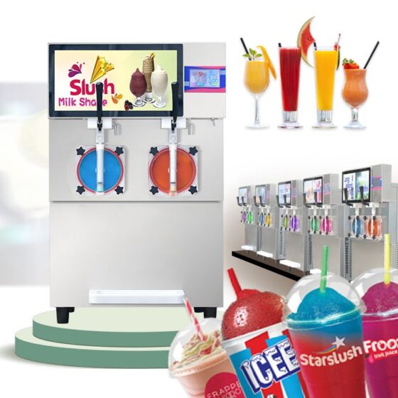 2 Bowls ETL CE Slushie Freezer/Premium Frozen Cocktail Machine/Beer Slushie Cocktail Margartita Machine