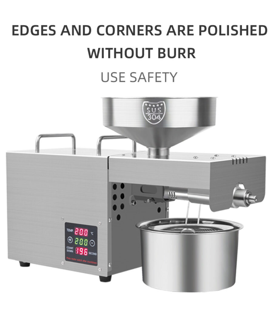 RG-109 New fashion stainless steel intelligent oil press capacity 3.5-6kg/h