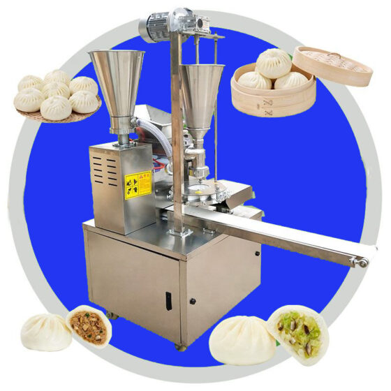 Double-Bucket Steamed Bun Machinery For Restaurant Momo Making Machine With High Capacity 10000pcs/hour