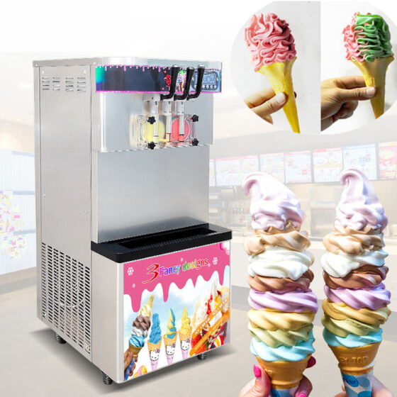 Factory Direct Sell Street Soft Serve Ice Cream Machine 3 Flavors Softeismaschine Maker Good Quality Ice Cream Manufacturers