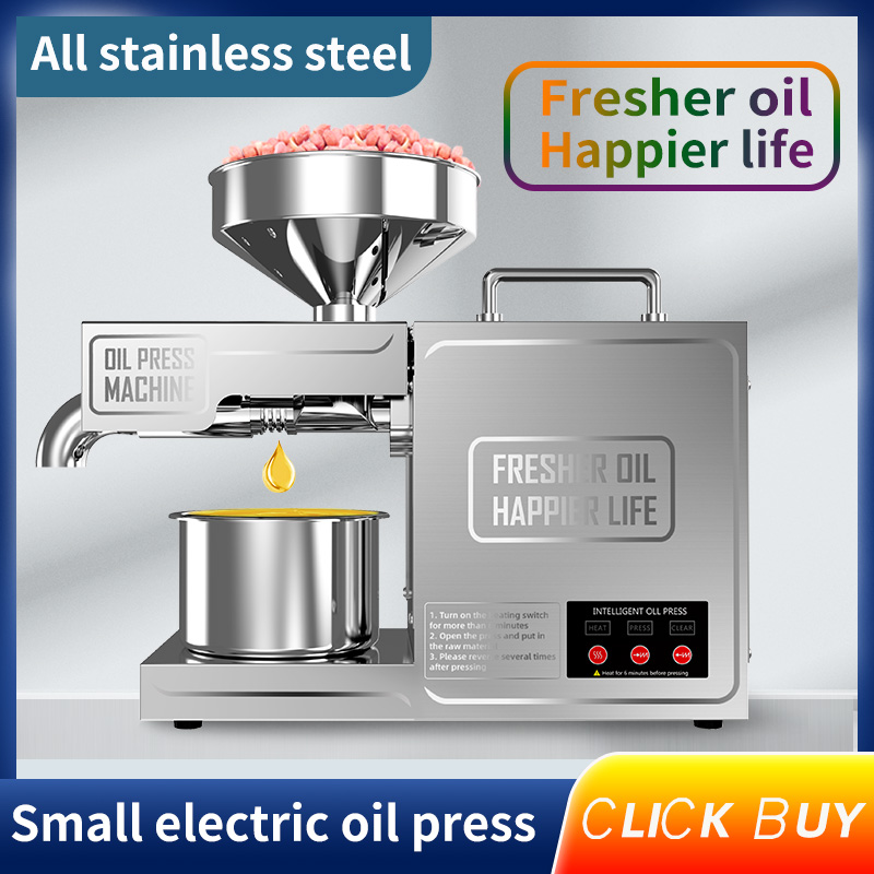 B03 Automatic temperature control cold hot stainless steel oil press capacity 3-6kg/h