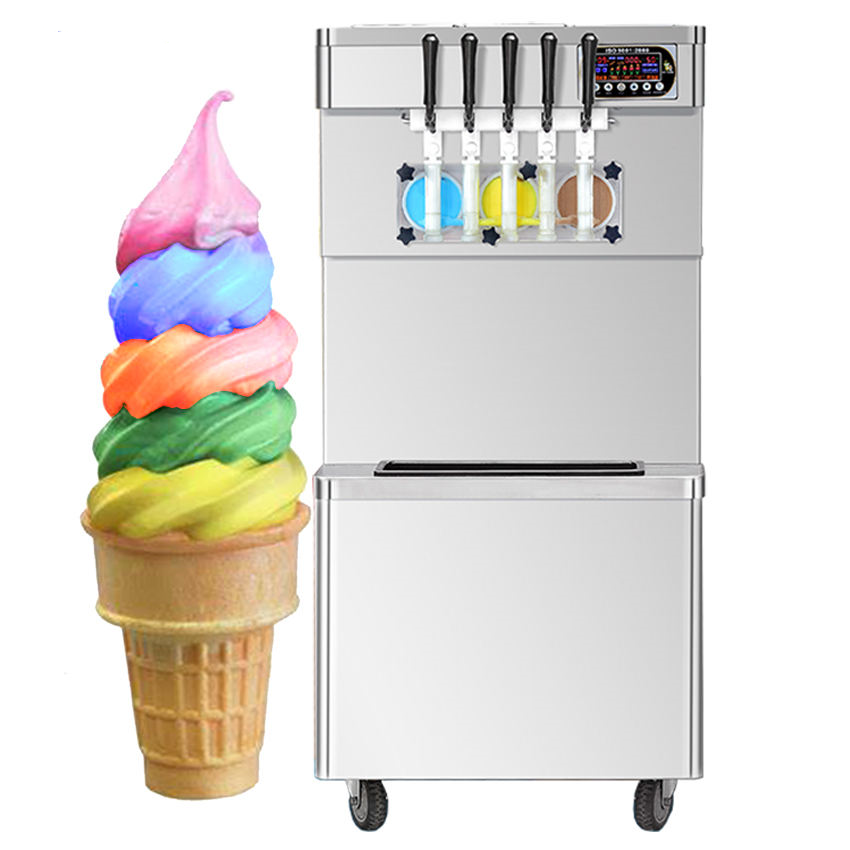 Floor Standing 110 V 60 Hz 5 Flavors Soft Ice Cream Vending Machine/Icetech Soft Ice Cream Machine/Soft Ice Cream Maker Machine with CE NSF - Soft Ice Cream Machine - 1
