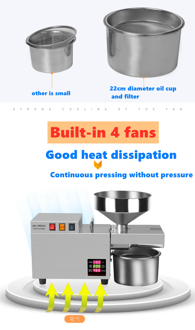 S9S New configuration new upgrade capacity 8-12kg/h industrial large motor professional grade oil press - Commercial Oil Pressing Machine - 18