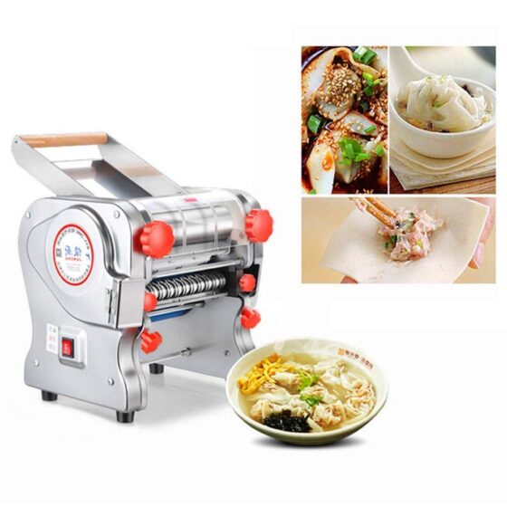 500W 110V/220V Stainless Steel Commercial Electric Noodle Making Pasta Maker Dough Roller Noodle Cutting Machine(Noodle Width 18CM,Knife Length 18CM,Noodle Width 2.5mm)