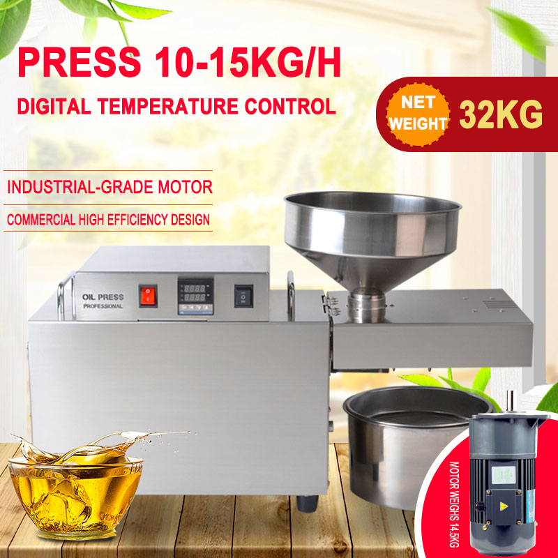 S10 digital intelligent temperature control system Industrial grade motor efficient oil press capacity 10-15kg/h