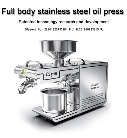 D01 whole-body stainless steel intelligent temperature control operating system oil press capacity 5-7kg/h