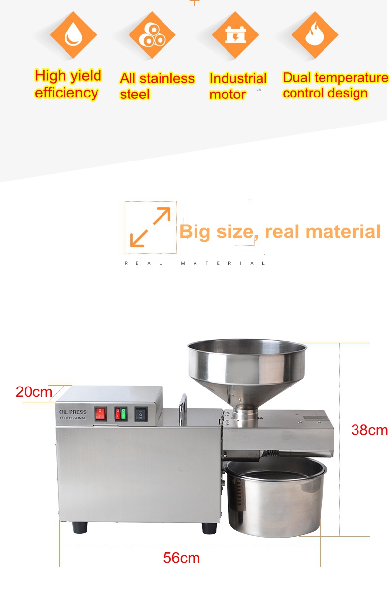S9 New configuration new upgrade capacity 8-12kg/h industrial large motor professional grade oil press - Commercial Oil Pressing Machine - 3