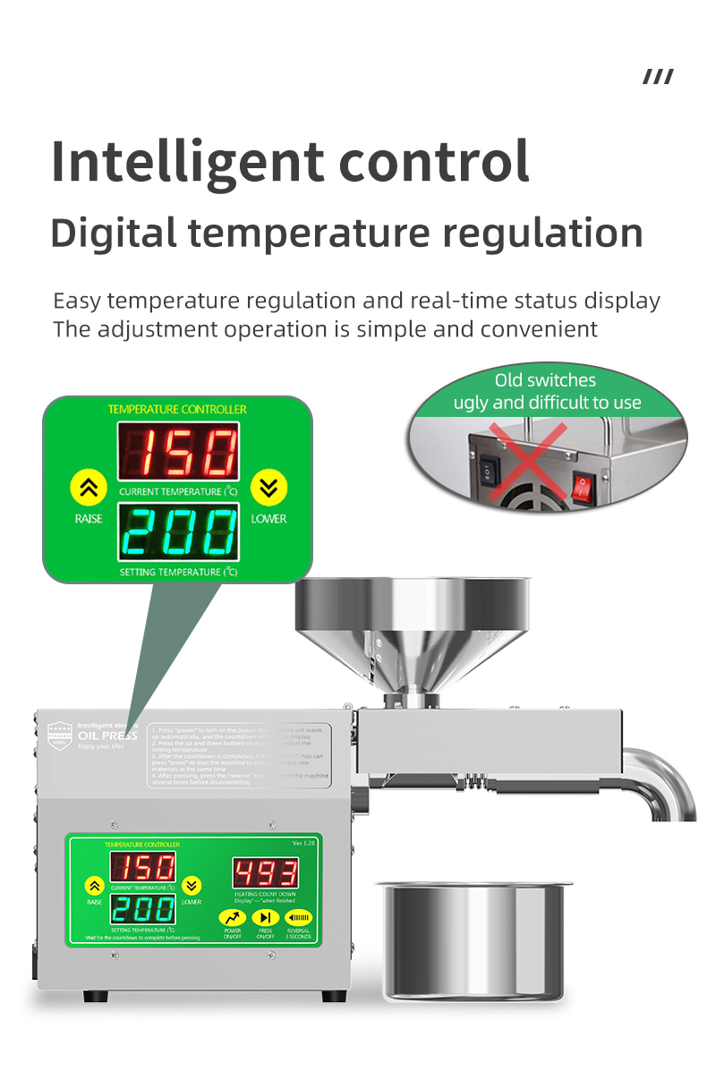 B01S  oil press can be used for home and commercial processing capacity 3.5-5kg/h - Commercial Oil Pressing Machine - 6