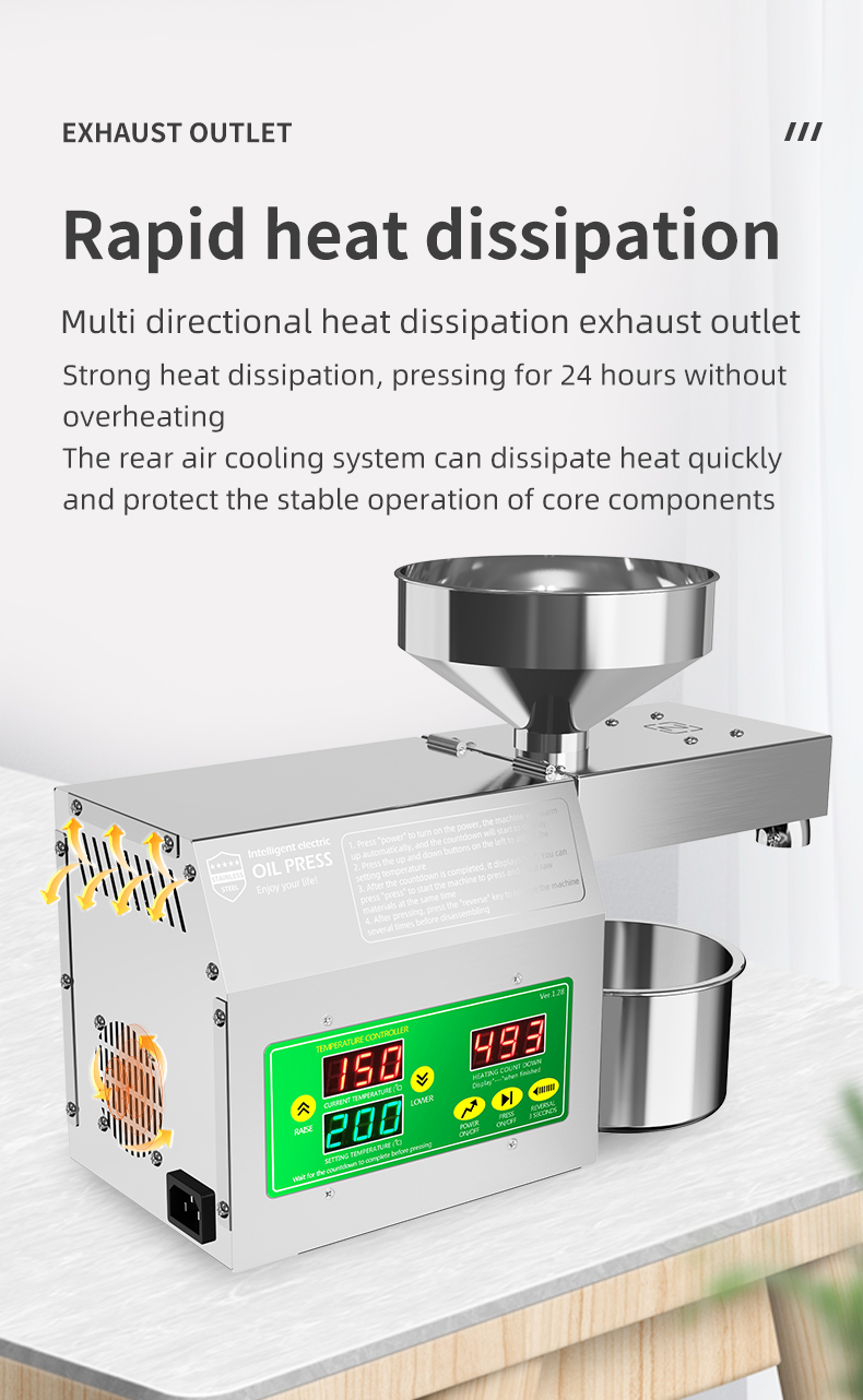 B01S  oil press can be used for home and commercial processing capacity 3.5-5kg/h - Commercial Oil Pressing Machine - 14