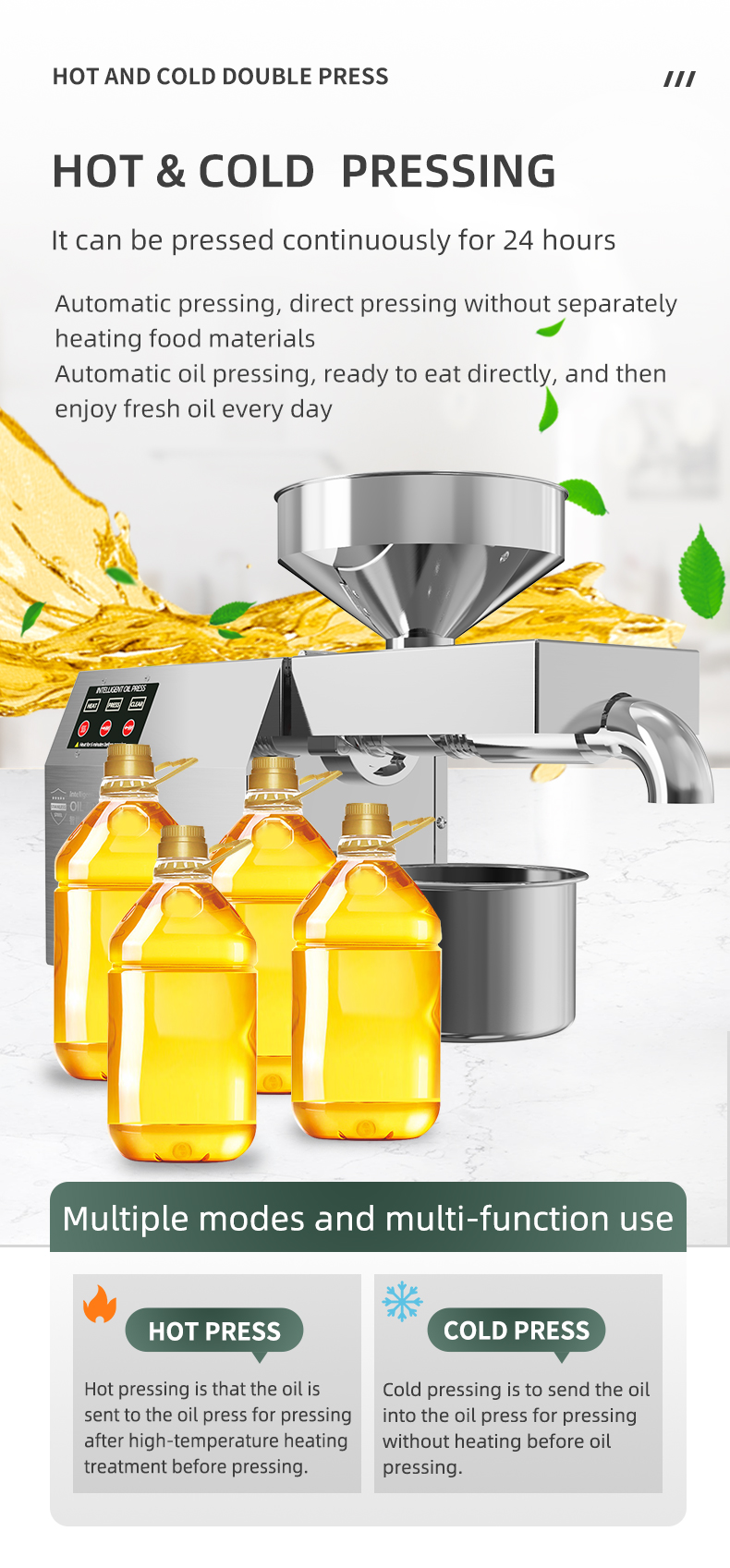 B01  oil press can be used for home and commercial processing capacity 3.5-5kg/h - Commercial Oil Pressing Machine - 11