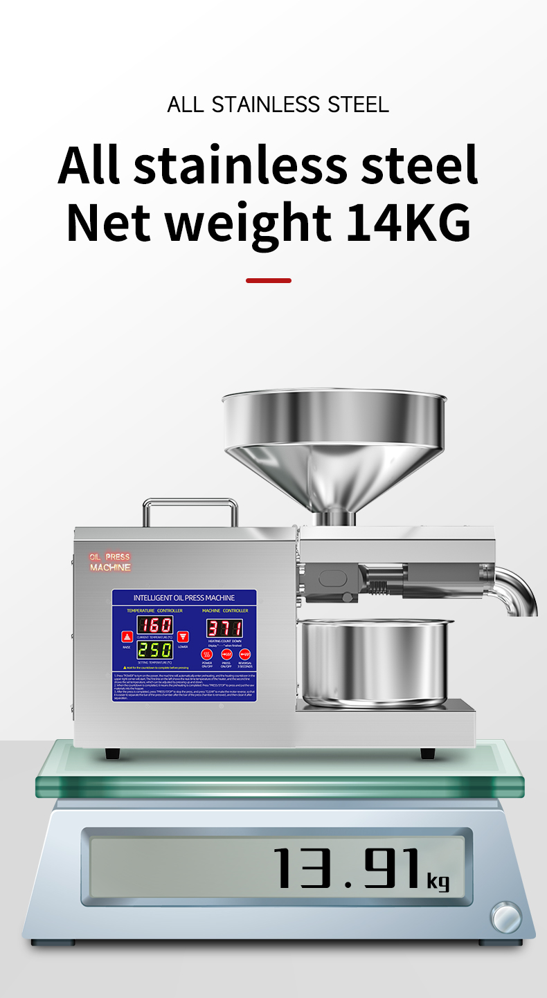 K39 commercial grade stainless steel super large intelligent electric oil press capacity of 6kg/h - Commercial Oil Pressing Machine - 13