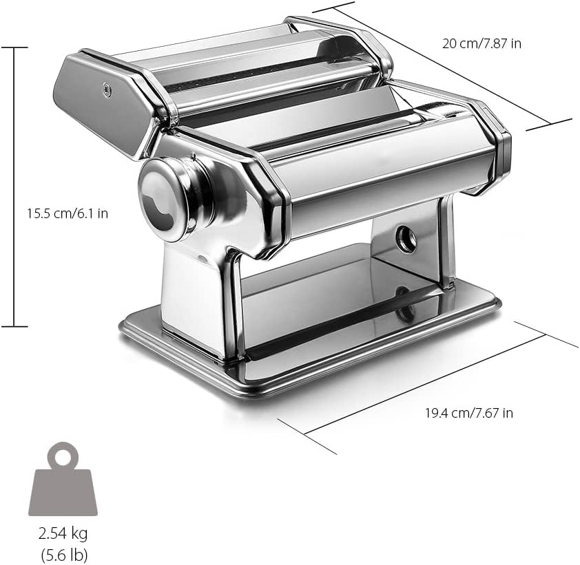 Hand Made Noodle Maker Pasta Making Machine Pasta Machine,  9 Adjustable Thickness Settings Pasta Maker, 150 Roller Noodles Maker with Aluminum Alloy Rollers and Cutter for Pasta, Spaghetti, Fettuccini, Lasagna - Home Using Noodle Machine - 4