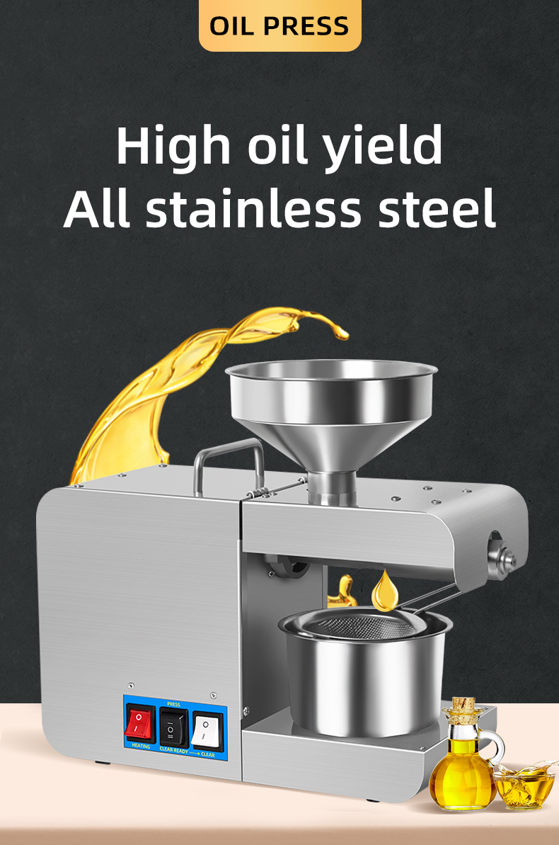 X8 temperature control stainless steel intelligent oil press capacity 3.5-5.5kg/h - Commercial Oil Pressing Machine - 2