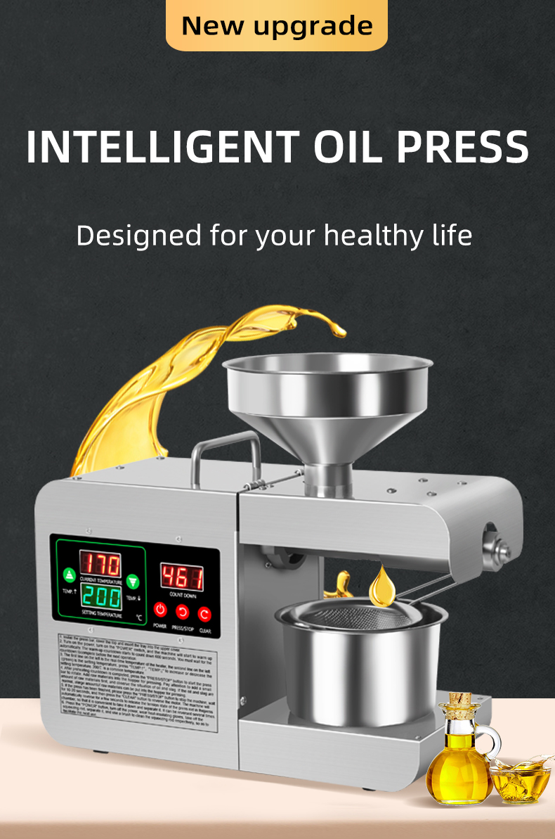 X8S temperature control stainless steel intelligent oil press capacity 3.5-5.5kg/h - Commercial Oil Pressing Machine - 2