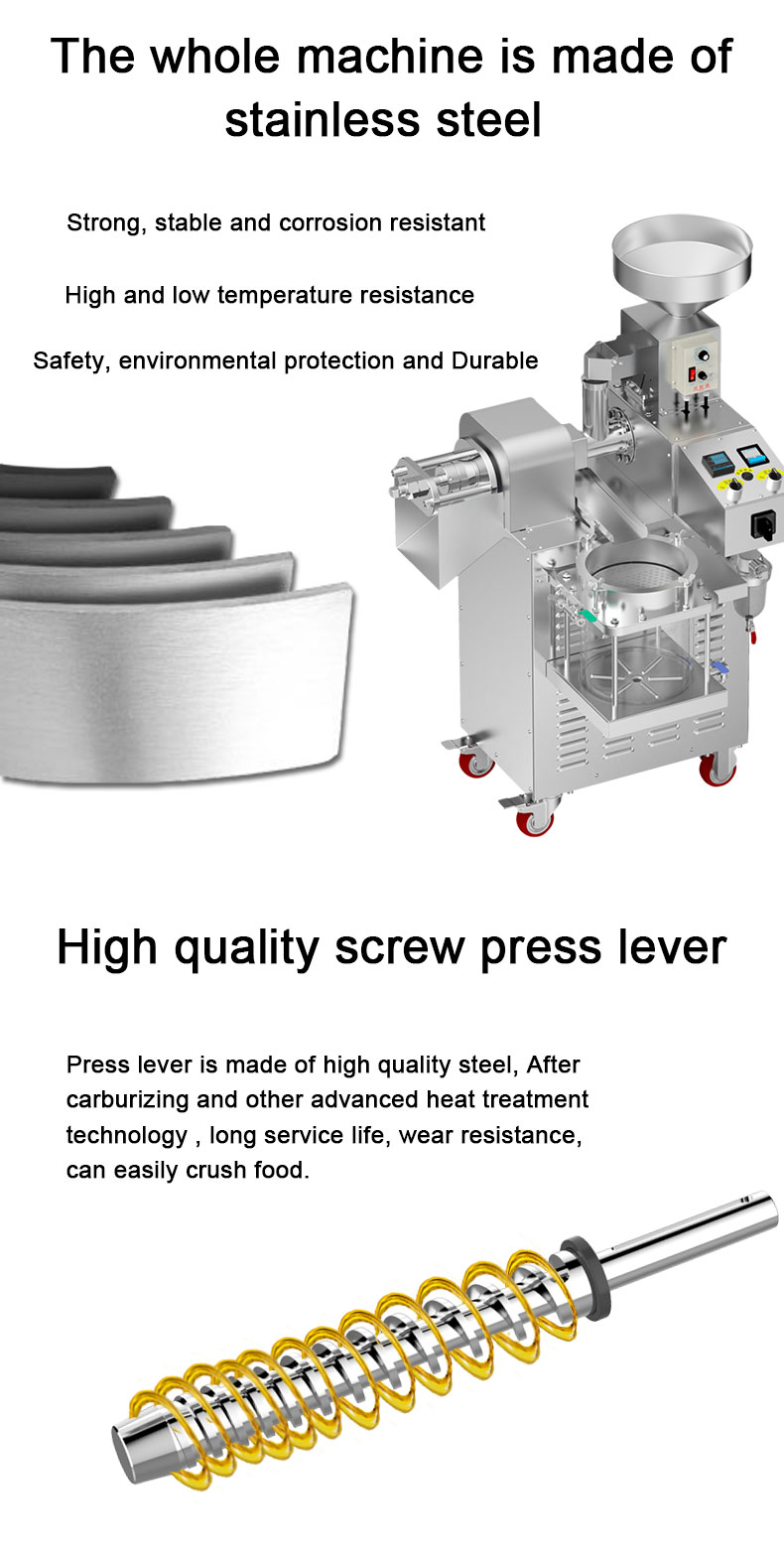 S01 stainless steel intelligent oil press with vacuum filtration capacity 15-20kg/h - Commercial Using Noodel Machine - 4
