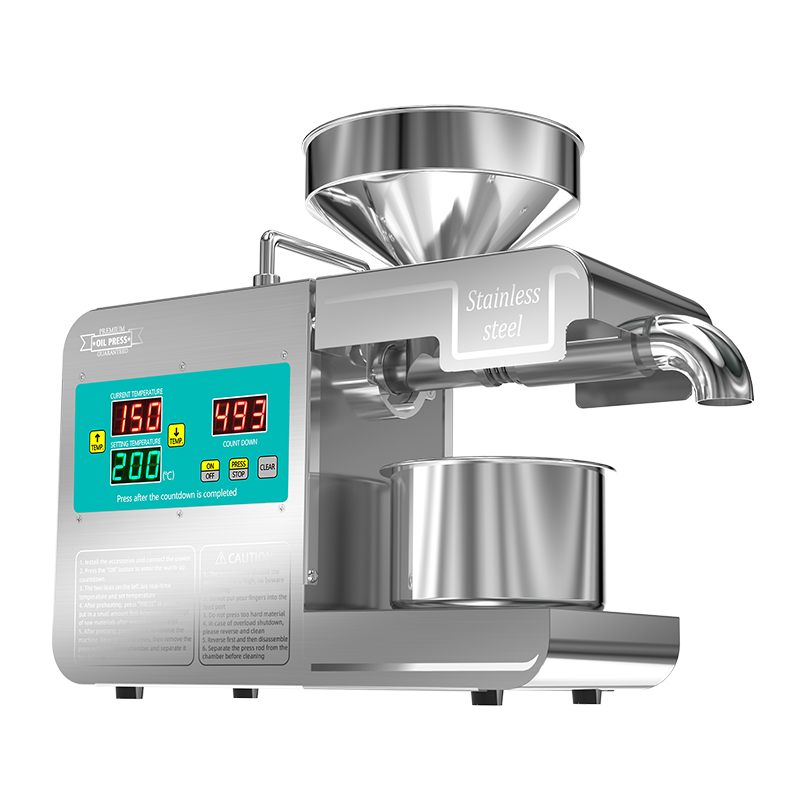 T1S new fashion stainless steel intelligent oil press capacity 3-6kg/h