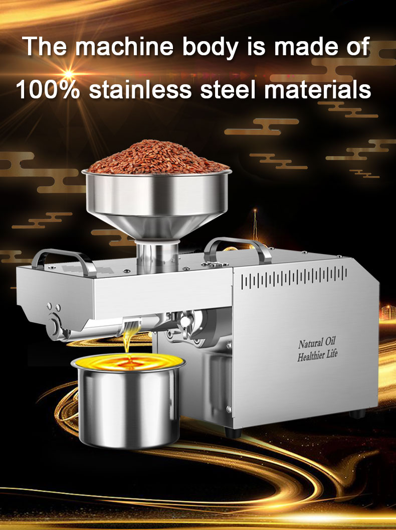 D03 whole-body stainless steel intelligent temperature control operating system oil press capacity 5-6kg/h - Commercial Oil Pressing Machine - 2