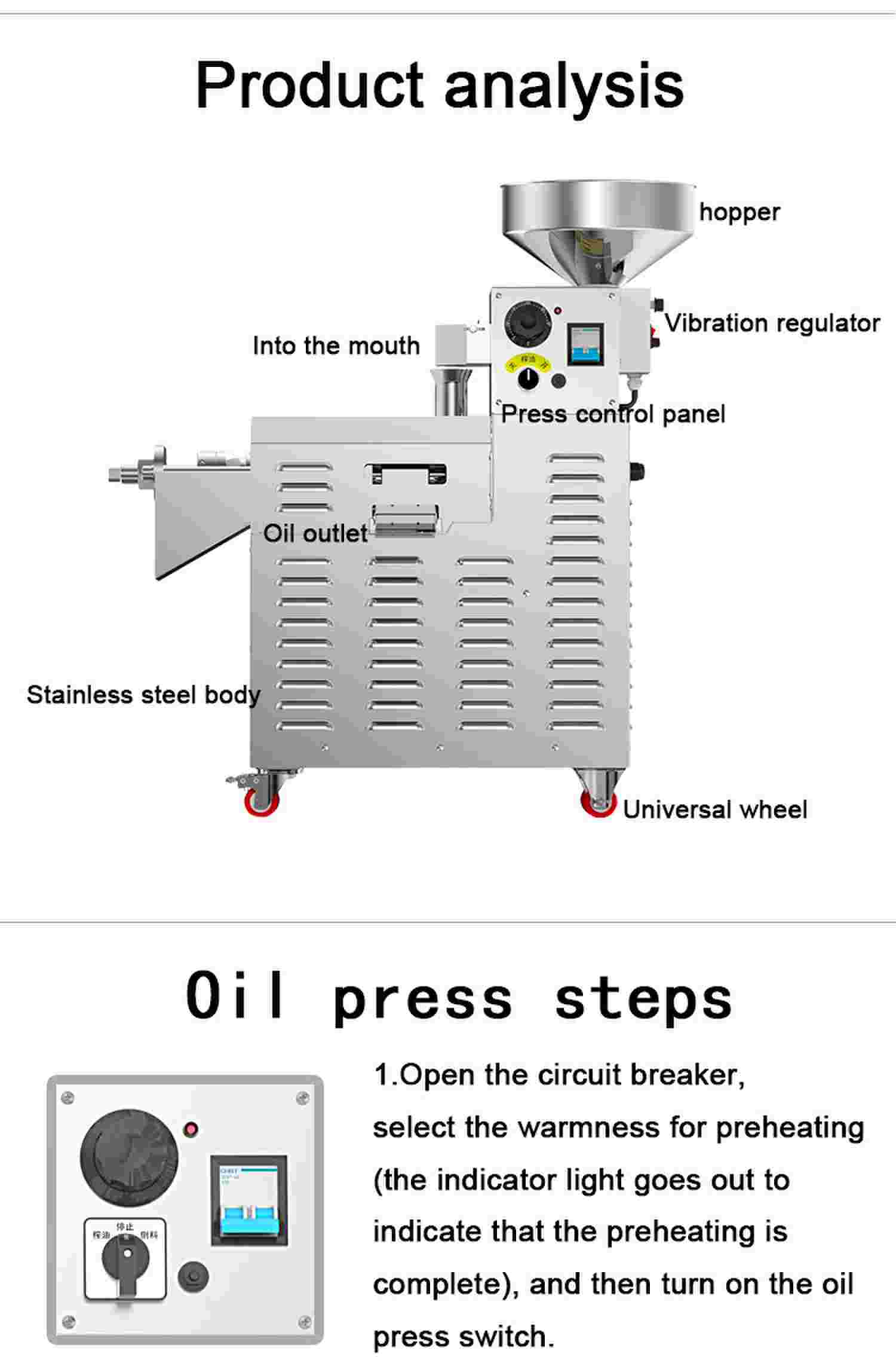 S03 stainless steel intelligent oil press  capacity 15-20kg/h - Commercial Using Noodel Machine - 9