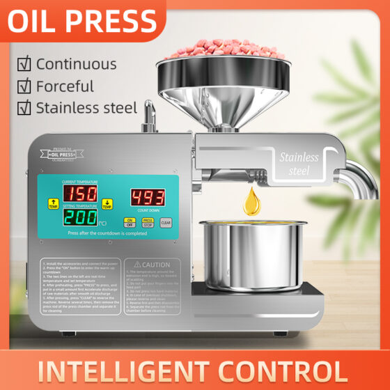 T1S new fashion stainless steel intelligent oil press capacity 3-6kg/h