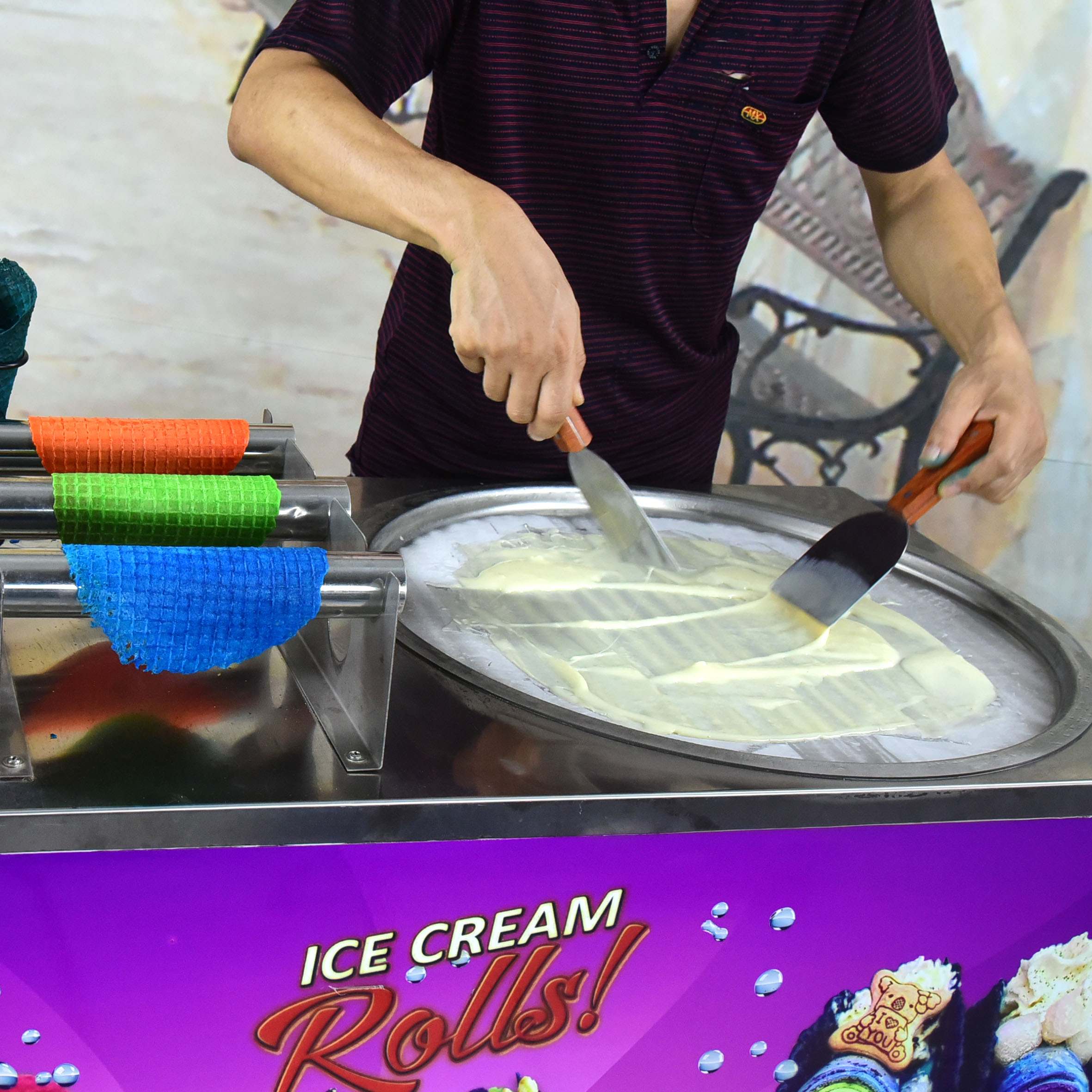 Mexico Taco Commercial Fried Fry Roll Ice Cream Machine/Rolled Ice Cream Machine/Ice Cream Roll Pan Machine with CE Rohs ETL - Fried Ice Cream Machine - 2