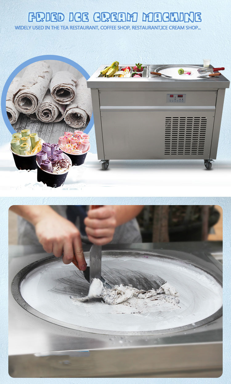 Mexico Taco Commercial Fried Fry Roll Ice Cream Machine/Rolled Ice Cream Machine/Ice Cream Roll Pan Machine with CE Rohs ETL - Fried Ice Cream Machine - 4
