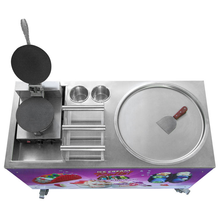Mexico Taco Commercial Fried Fry Roll Ice Cream Machine/Rolled Ice Cream Machine/Ice Cream Roll Pan Machine with CE Rohs ETL - Fried Ice Cream Machine - 1