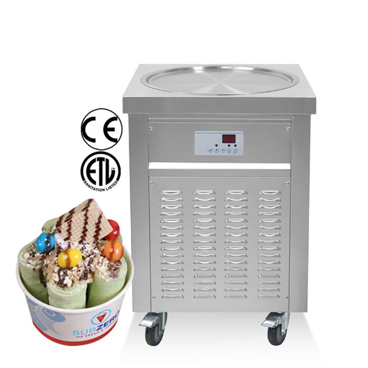 Style Roll Fried Ice Cream Machine with Flat Table Roll Up Ice Cream Machine Cold Stone Marble Slab Ice Cream Machine