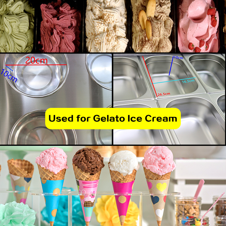 Mobile Gelato Ice Cream Cart / Popsicle Ice Cream Cart Beach Hand Push Cart Freezer Italian Gelato Display for Sale with CE - ice cream cart - 15
