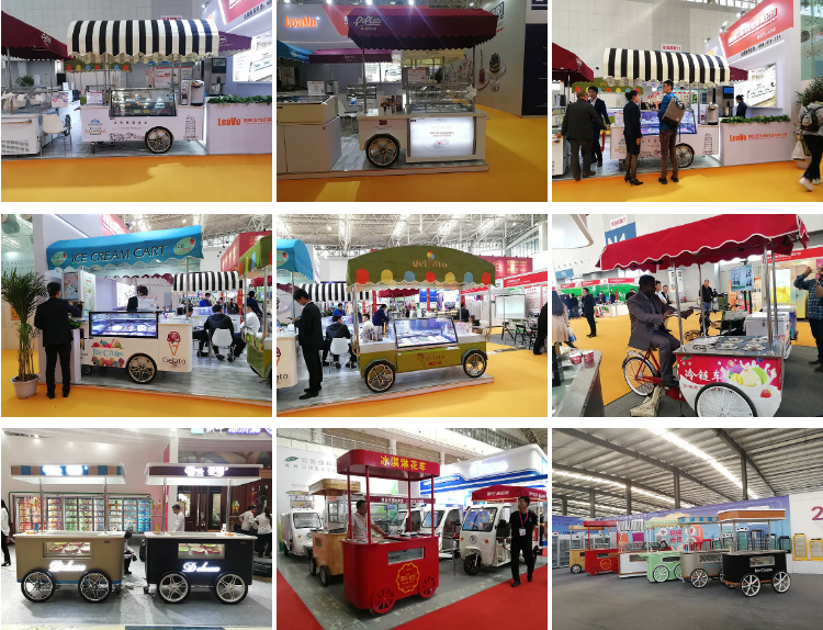 OEM Mobile Food Car Stainless Steel Outdoor Kiosk Store for Sale Food Trailer Beach Cart Customization Fast Ice Cream Vending - ice cream cart - 3