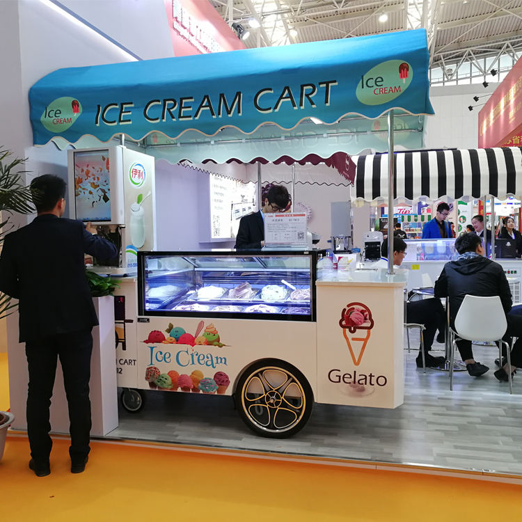 OEM Mobile Food Car Stainless Steel Outdoor Kiosk Store for Sale Food Trailer Beach Cart Customization Fast Ice Cream Vending - ice cream cart - 5