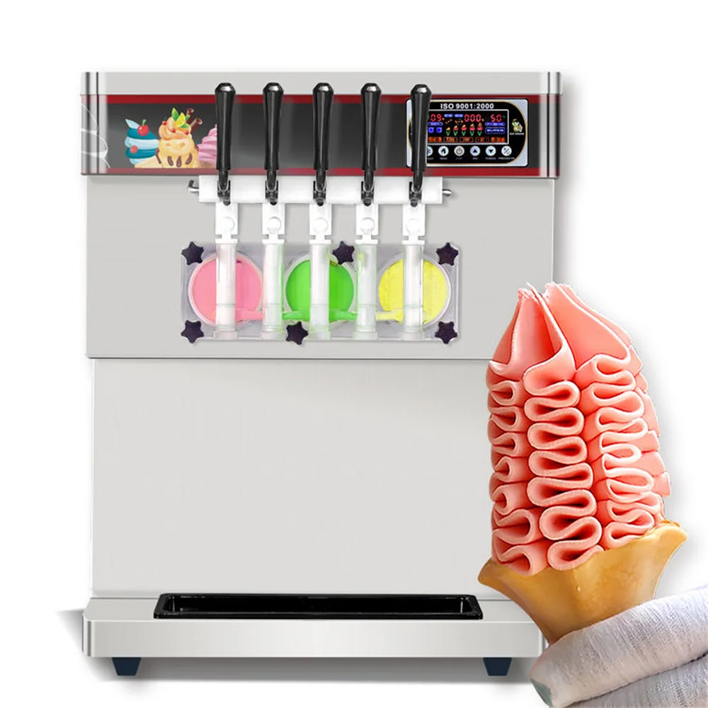 5 Flavors Softy Serve Soft Ice Cream Machine/Ice Cream Making Machine/Frozen Yogurt Ice-Cream Machine Price with CE ETL Rohs - Soft Ice Cream Machine - 1