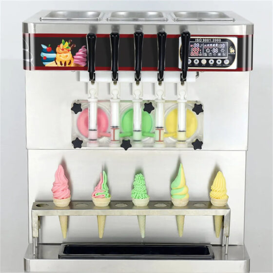 Our Best Sale Ice Cream Machine 5 Flavors Commercial Soft Ice Cream Machine Tabletop Soft Ice Cream Machine for sale