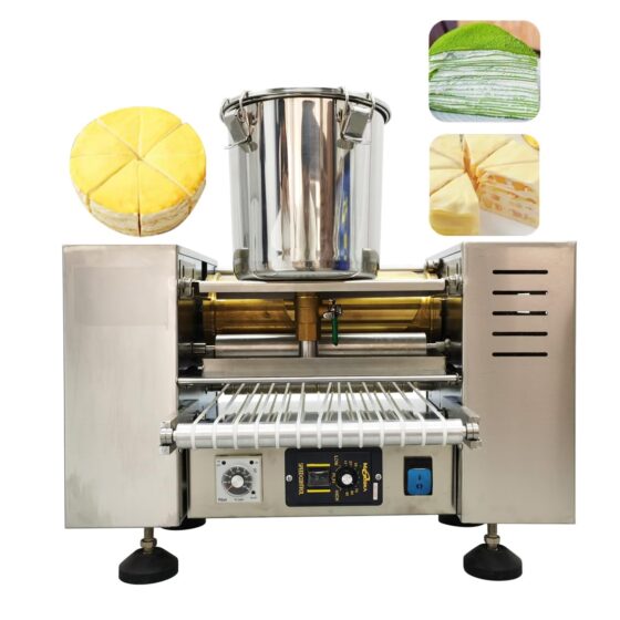 Pancake Wrapper Cake Machine Commercial Mille Crepe Cake Maker 6.3inch Layer Cake Making Machine Durian Mango Mille-feuille Maker 0.7mm-1.5mm Adjustable Thickness 110V 2.2KW