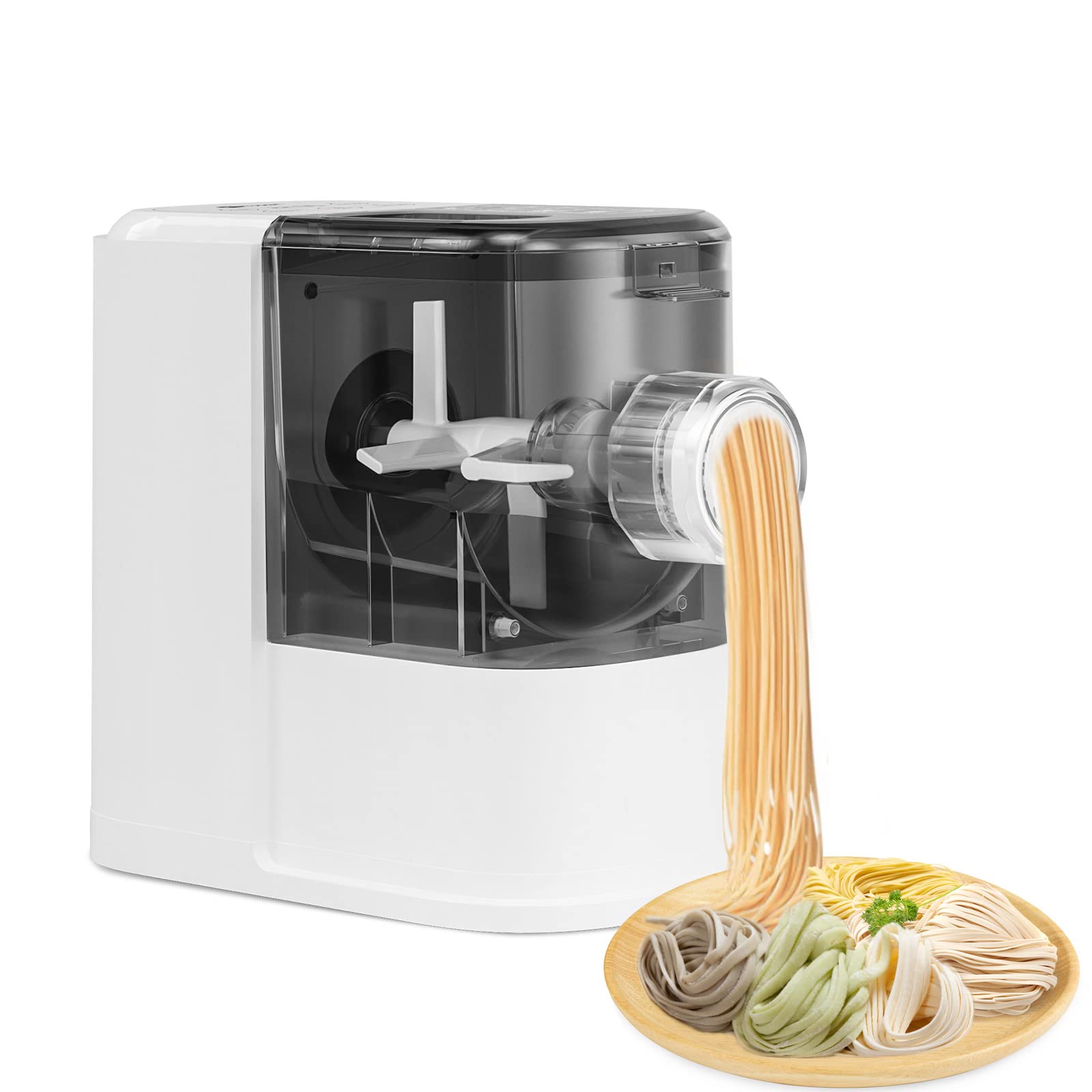 Electric Pasta Maker - Automatic Noodle Making Machine with 8 Pasta Shapes, Noodle Maker Machine with Cleaning Tools and Heat Vents, Extrudes Homemade Pasta in 10 Minutes - Home Using Noodle Machine - 1