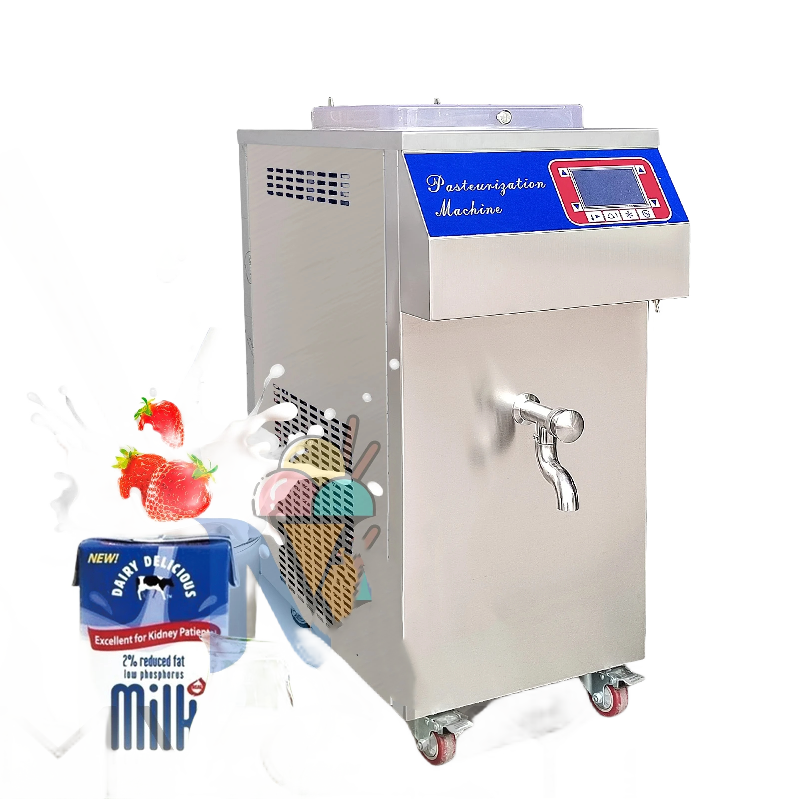 40L Low and High Temperature Pasteurization Machine/Milk Pasteurizer/Milksterilization Machine with Refrigeration - milk pasteurizer - 1