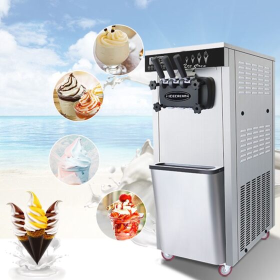 Ice Cream Machine Commercial Three Head Intelligent Production Cleaning Counting Soft Ice Cream Machine 220 v