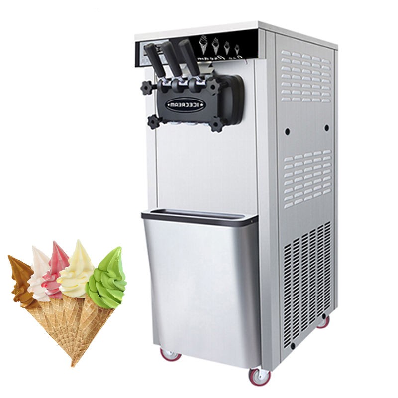 Commercial Soft Serve Ice Cream Making Machine with 2 Ice Cones 3 Flavors Ice Cream Machine - Soft Ice Cream Machine - 1