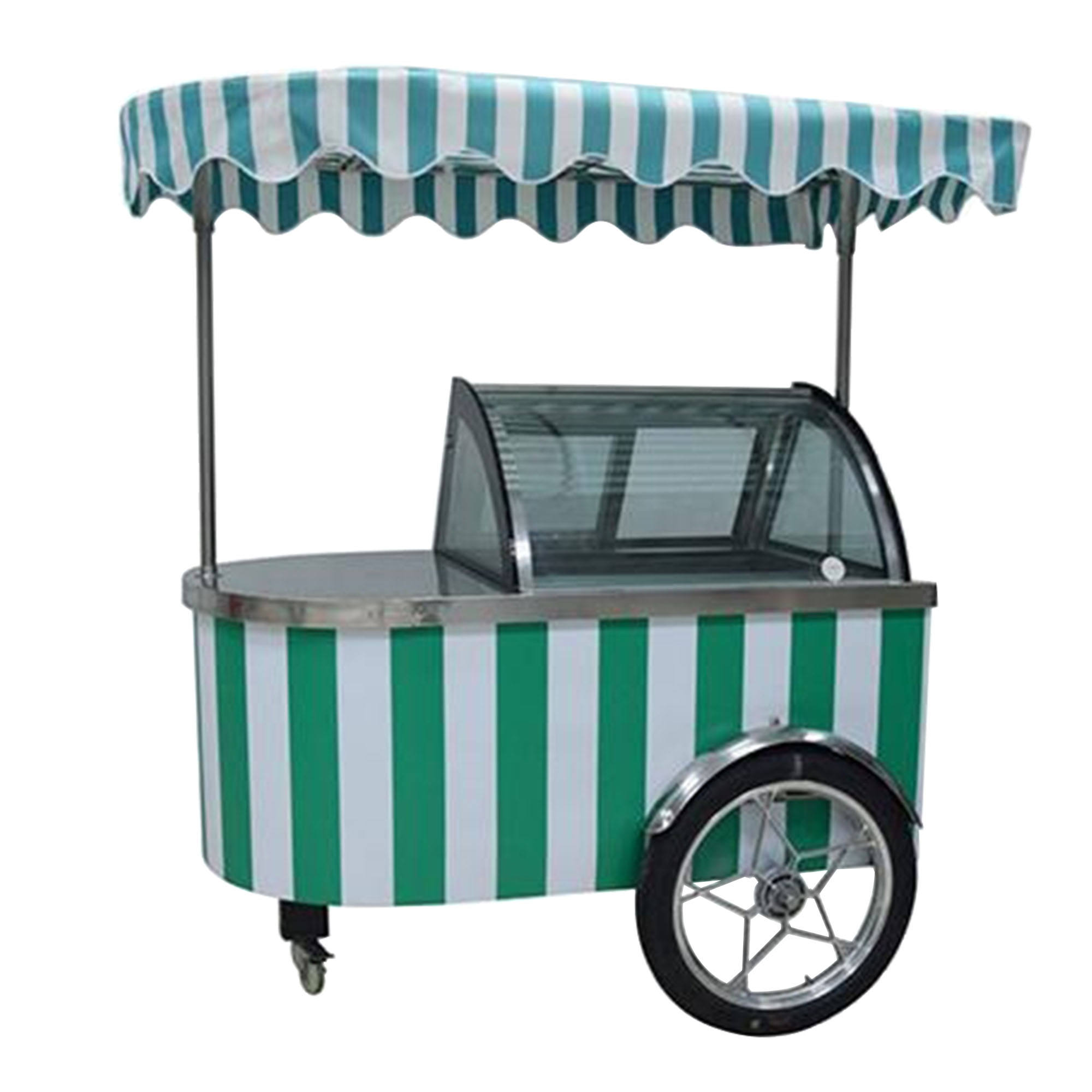 Fashion Italian Gelato Ice Cream Mobile Push Popsicle Showcase Freezers Vending Cart for outdoor - ice cream cart - 7